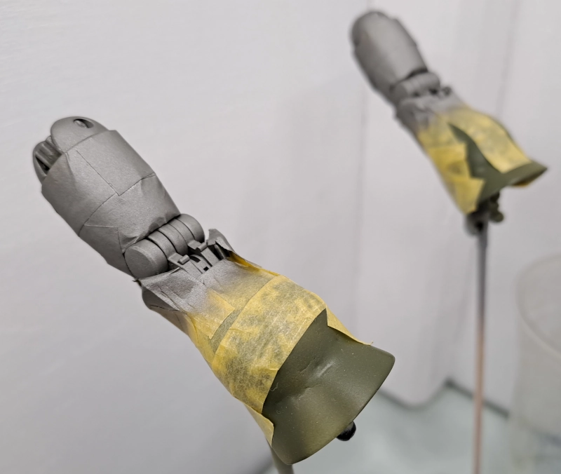 parts with masking tape